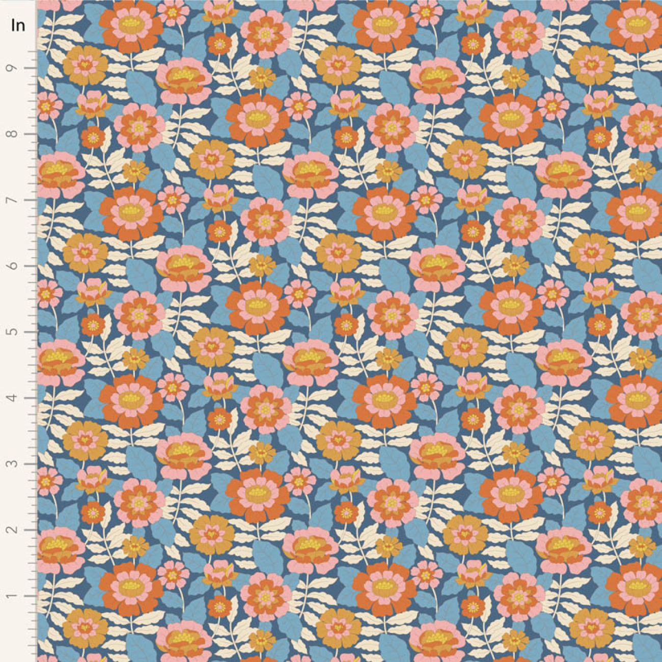 Tilda Patchwork Stoff Baumwolle - Wallflower - Beverly Blue